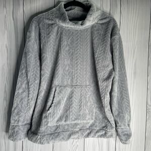 Koolaburra by Ugg Sherpa Patterned Gray Pullover Jacket Cozy Soft Medium